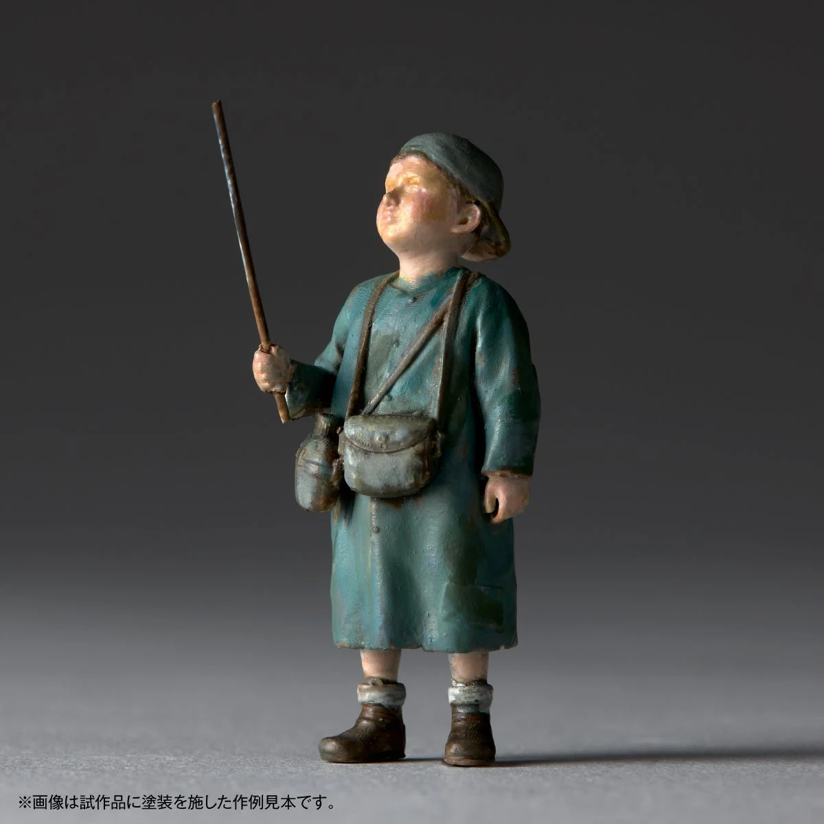 付属人物エディ・アムゼルの塗装作例。人物まで彩色して情景に組み込む場合の見本です。