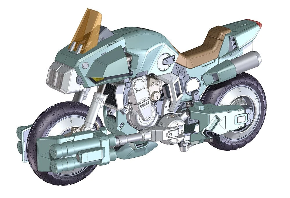 アーマーサイクル形態の公式CG。ライドアーマーへ変形せず、人物フィギュアも付属しない