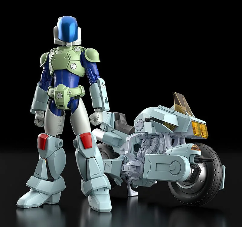レイ機のスーツとアーマーサイクルを並べた塗装イメージCG